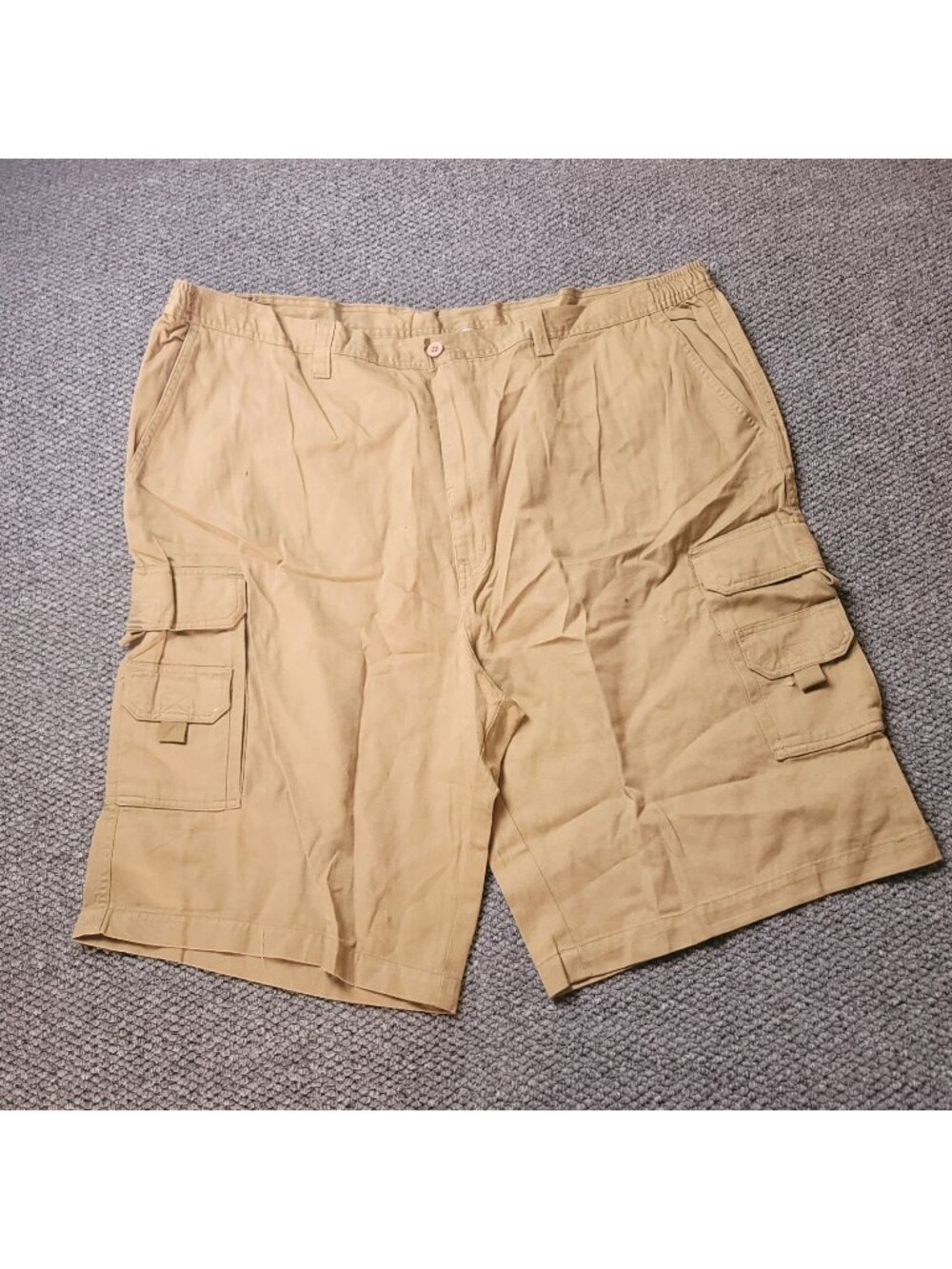 Boulder Creek Cargo Shorts Mens 48 Big Tall Khaki Elastic LL Chino y2K Beige